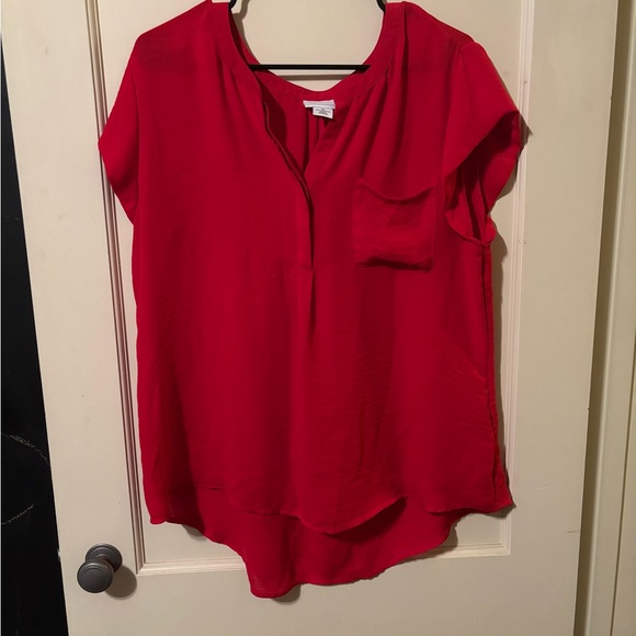 Liz Claiborne Vibrant Red Blouse - Picture 1 of 4